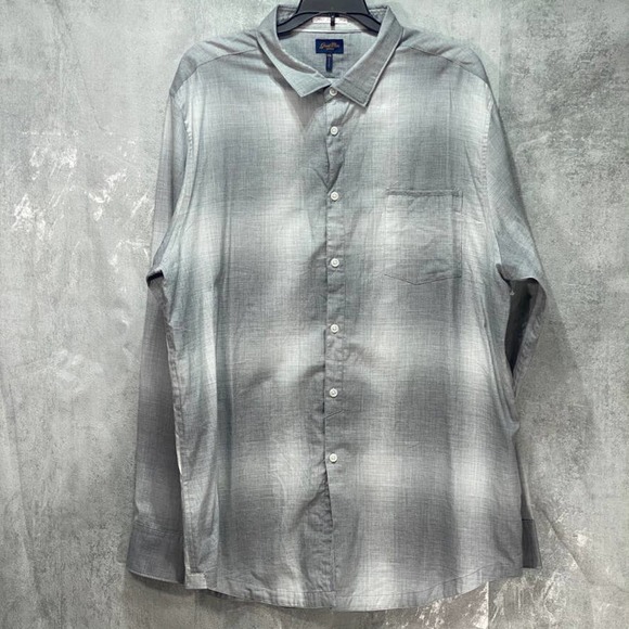 Goodman Other - GoodMan Brand Men's Soft Grey Plaid Button-Up Long-Sleeve Shirt SZ 2XL
